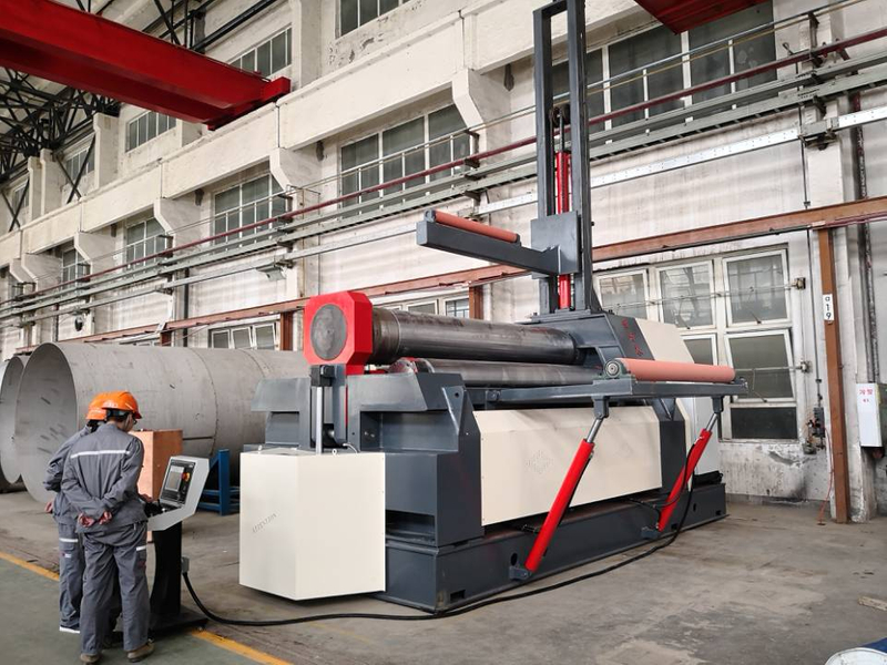 Auto CNC Hidrolik W12 4 Roller Flat Plate Rolling Machine